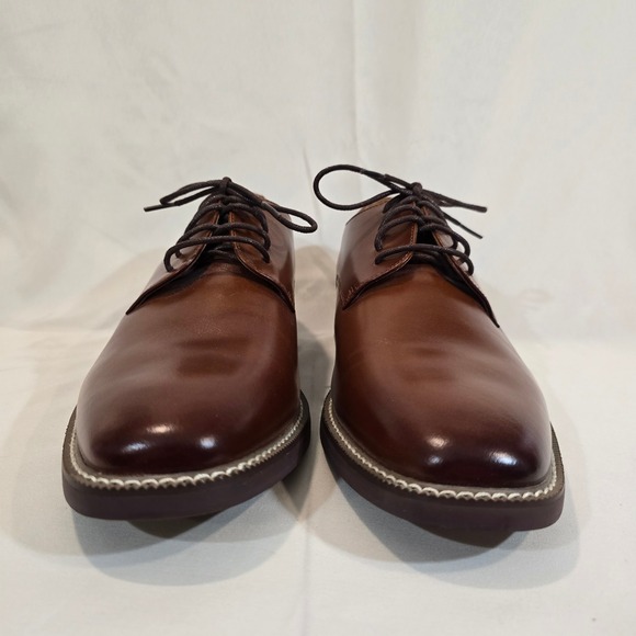 Joseph Abboud Thorton Mens Brown Leather Lace Up Oxford Dress Shoes Size 10D - Picture 4 of 10